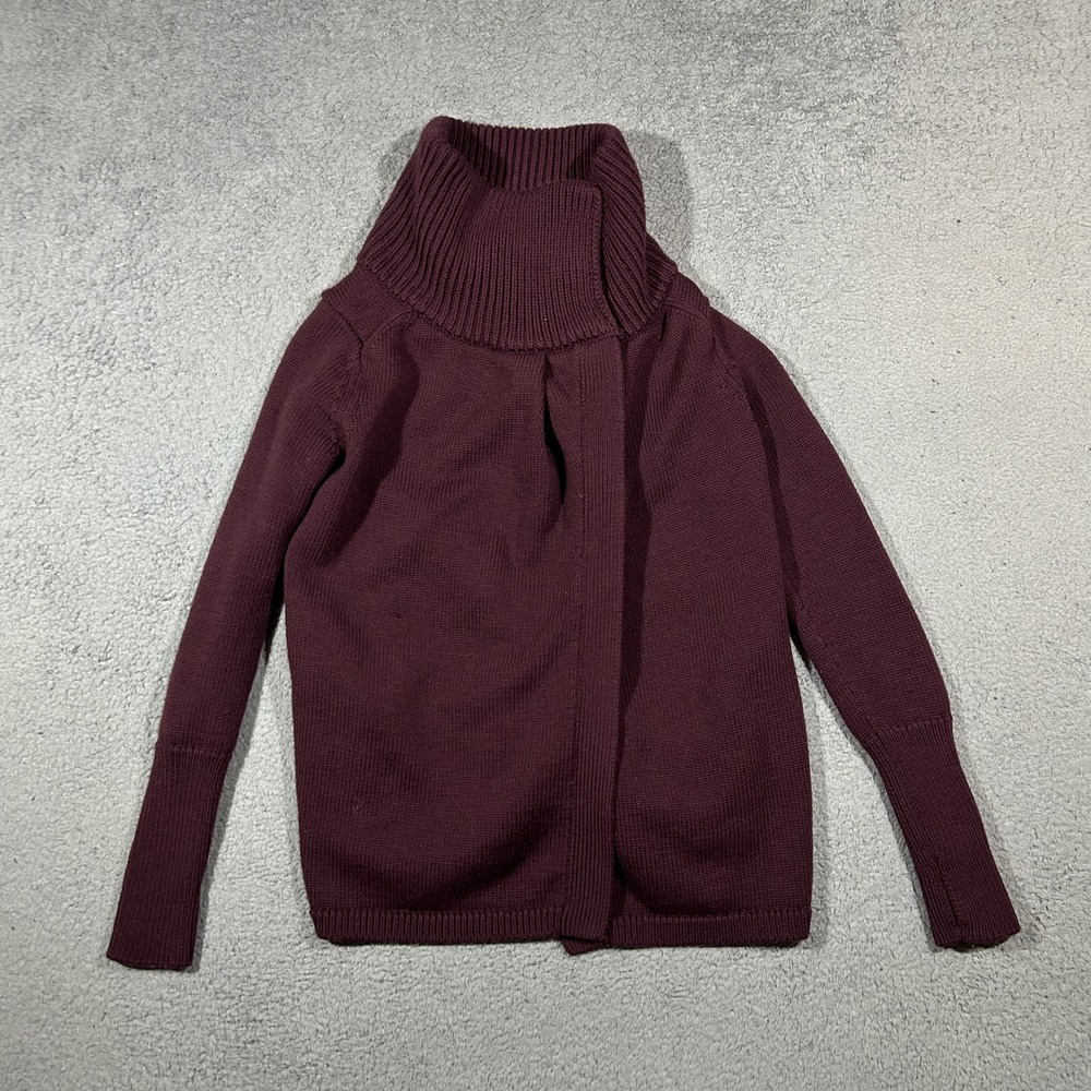 Lululemon Cocoon Wrap Burgundy Merino Wool Knit Sweater Women's Size 4